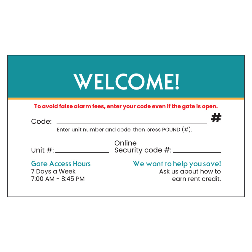 Saf Keep Oakland Code Card