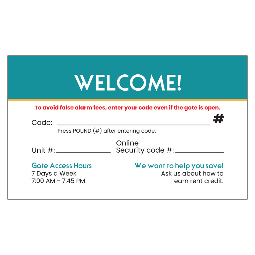 Saf Keep San Leandro Code Card