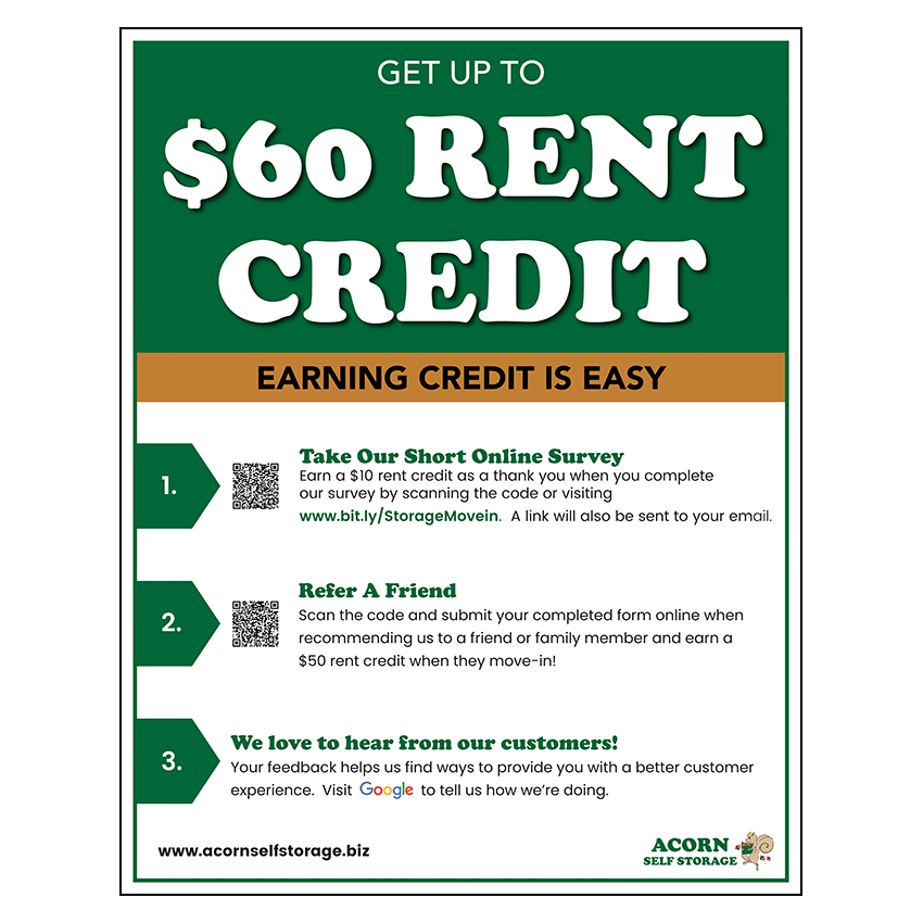 Acorn Brentwood_$60_Rent_Credit_Poster_22x28